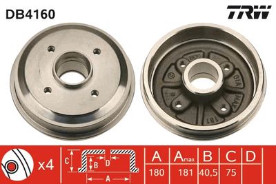 Brake Drum TRW DB4160