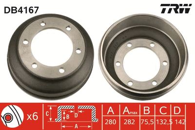 Brake Drum TRW DB4167