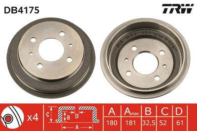 Brake Drum TRW DB4175
