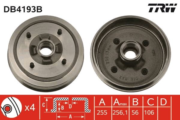 TRW DB4193B Brake Drum