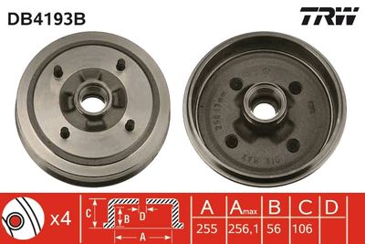 Brake Drum TRW DB4193B