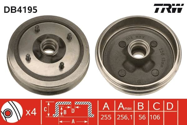 TRW DB4195 Brake Drum