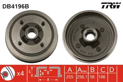 Brake Drum TRW DB4196B