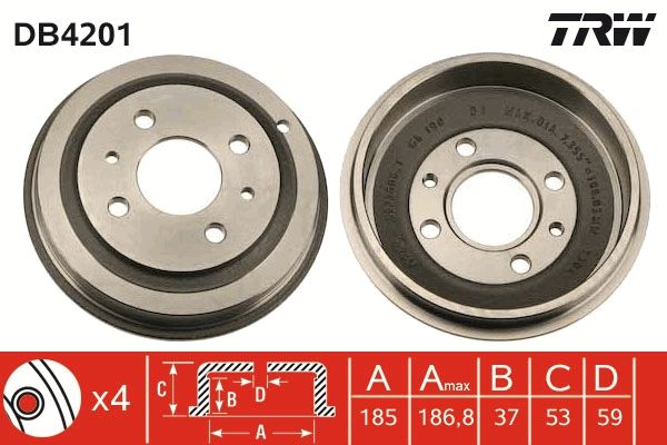 TRW DB4201 Brake Drum