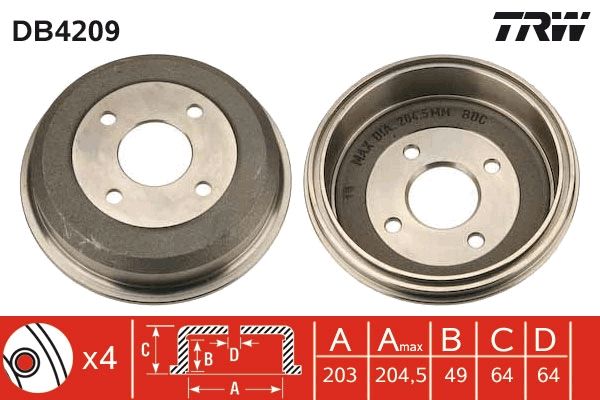 TRW DB4209 Brake Drum