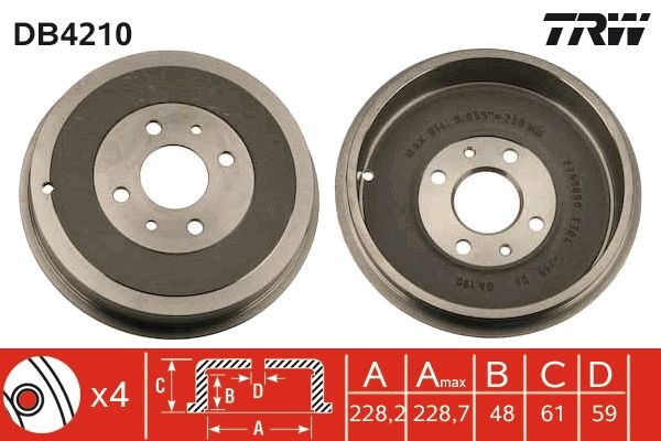 TRW DB4210 Brake Drum
