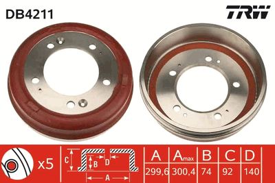 Brake Drum TRW DB4211