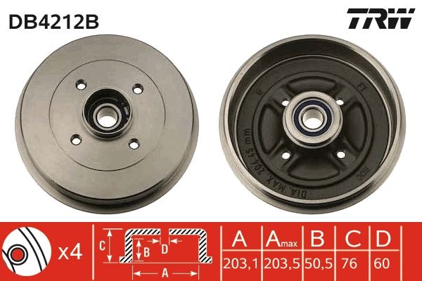 TRW DB4212B Brake Drum