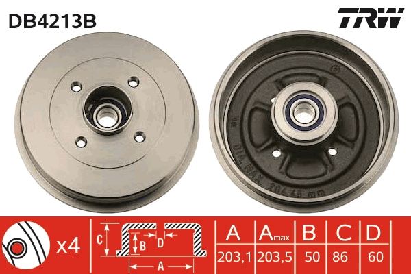TRW DB4213B Brake Drum