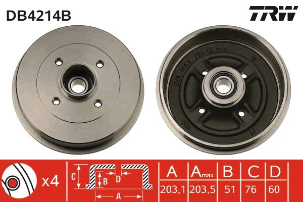 TRW DB4214B Brake Drum