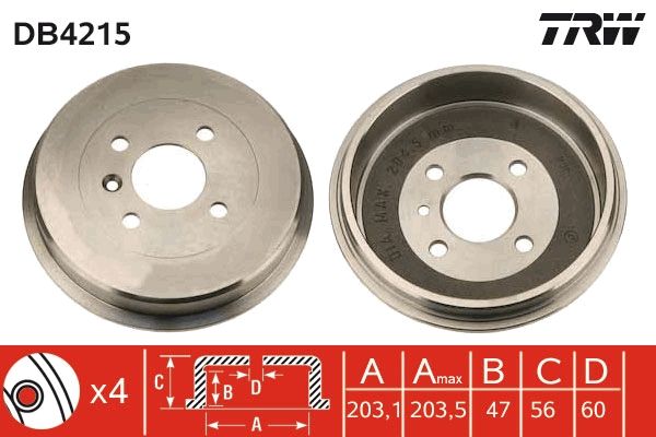 TRW DB4215 Brake Drum