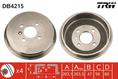 Brake Drum TRW DB4215