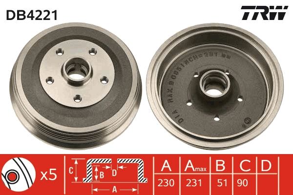 TRW DB4221 Brake Drum