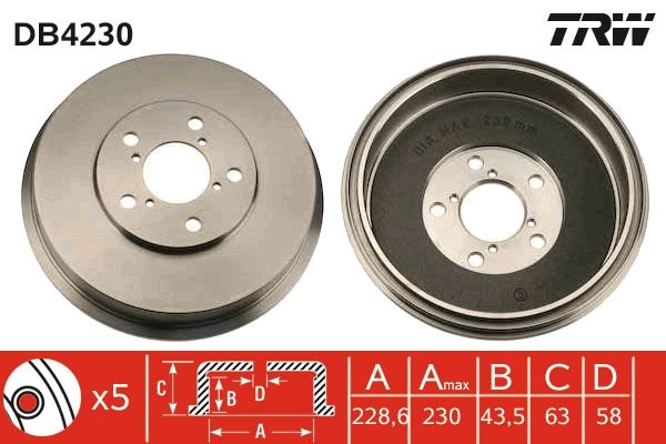 TRW DB4230 Brake Drum