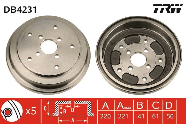 TRW DB4231 Brake Drum