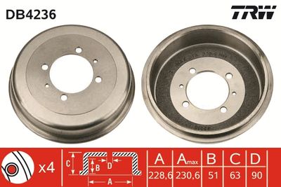 Brake Drum TRW DB4236