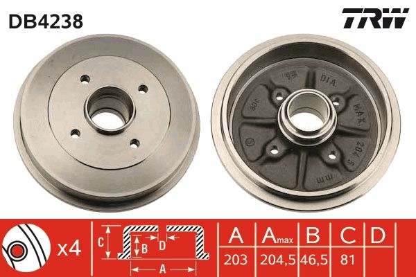 TRW DB4238 Brake Drum