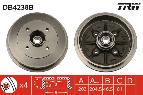 TRW DB4238B Brake Drum