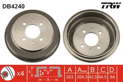 Brake Drum TRW DB4240