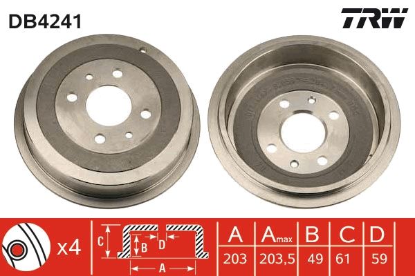 TRW DB4241 Brake Drum