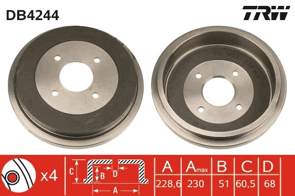 TRW DB4244 Brake Drum