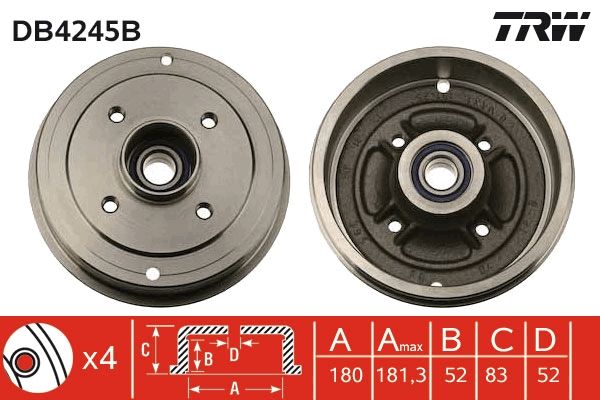 TRW DB4245B Brake Drum