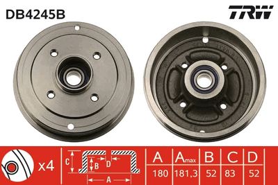 Brake Drum TRW DB4245B