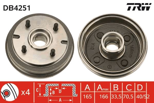 TRW DB4251 Brake Drum