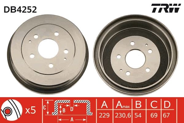 TRW DB4252 Brake Drum