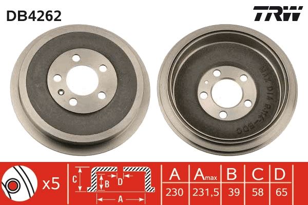 TRW DB4262 Brake Drum