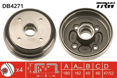 Brake Drum TRW DB4271