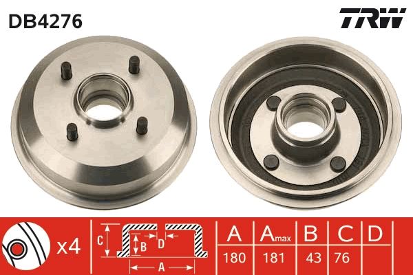 TRW DB4276 Brake Drum