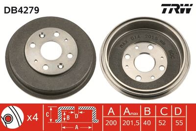 Brake Drum TRW DB4279