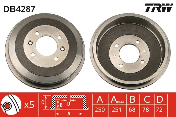 TRW DB4287 Brake Drum