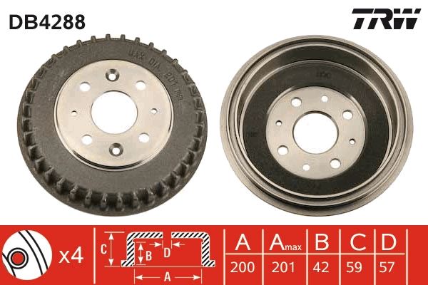 TRW DB4288 Brake Drum