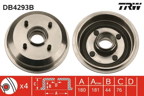 TRW DB4293B Brake Drum