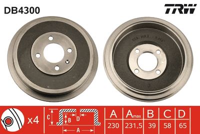 Brake Drum TRW DB4300