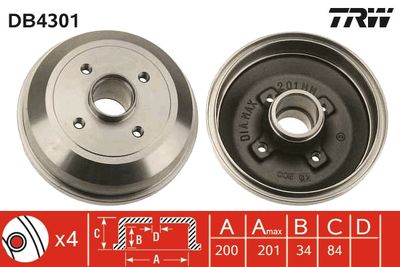Brake Drum TRW DB4301