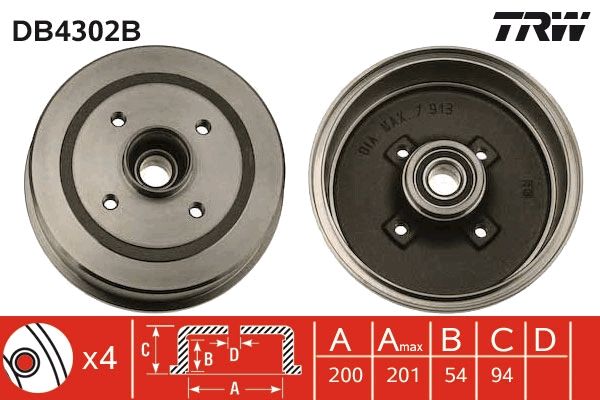 TRW DB4302B Brake Drum