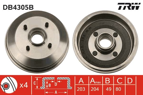 TRW DB4305B Brake Drum