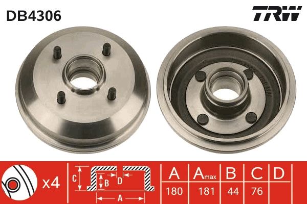 TRW DB4306 Brake Drum