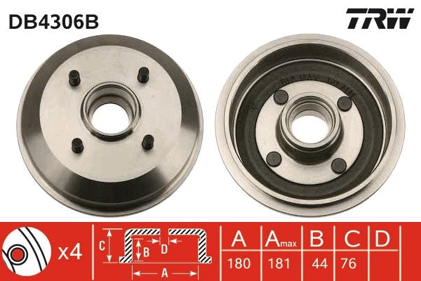 TRW DB4306B Brake Drum
