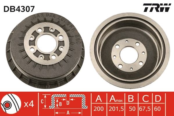 TRW DB4307 Brake Drum