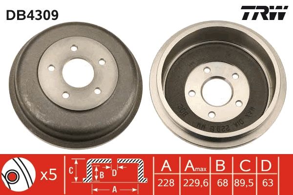 TRW DB4309 Brake Drum