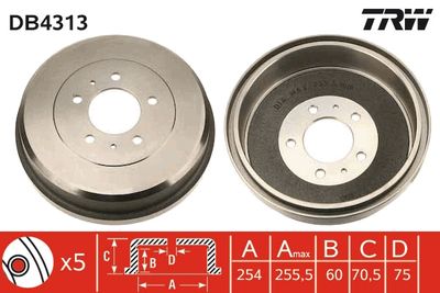 Brake Drum TRW DB4313