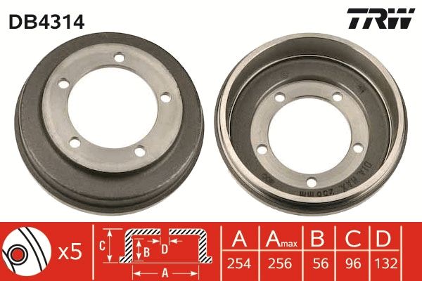 TRW DB4314 Brake Drum
