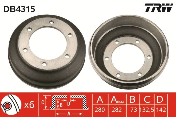 TRW DB4315 Brake Drum
