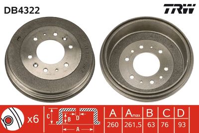 Brake Drum TRW DB4322