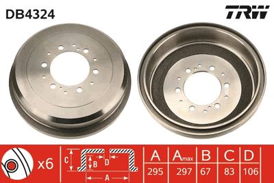 Brake Drum TRW DB4324