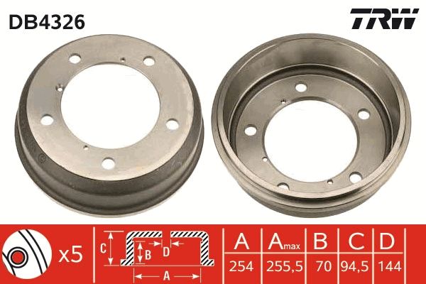 TRW DB4326 Brake Drum